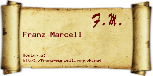 Franz Marcell névjegykártya
